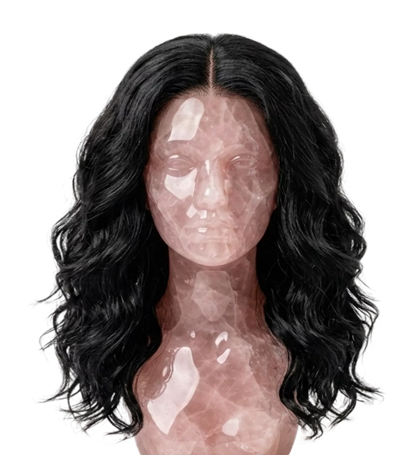 A woman with long dark wavy hair, wearing a black blazer with arms crossed, conveying a composed, professional demeanor against a black background.