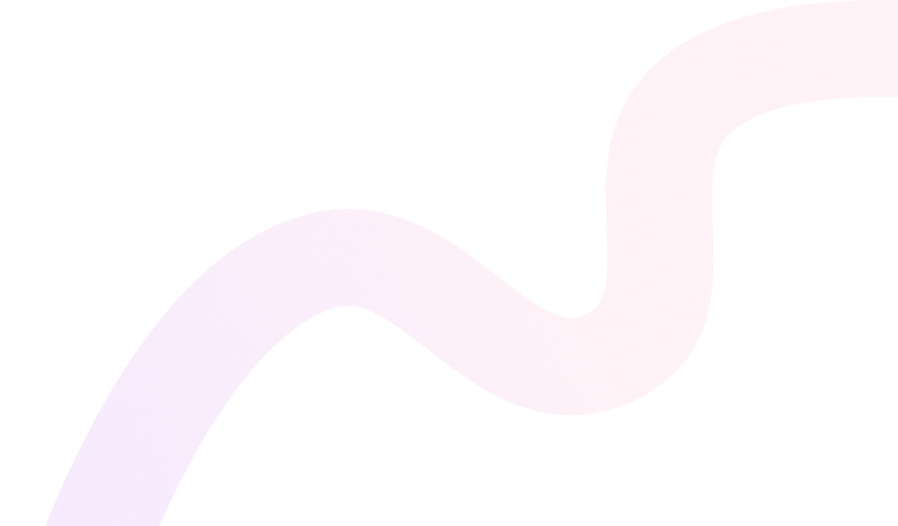 Abstract flowing ribbon shape with a pink-to-purple gradient and subtle grain texture, curving smoothly across a transparent background.
